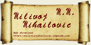 Milivoj Mihailović vizit kartica